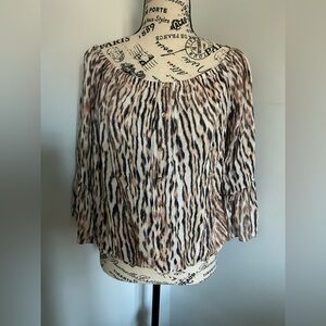 Tart Brown and Black Animal Print Blouse